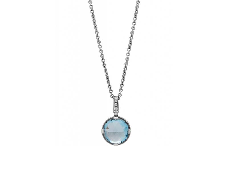 PARENTESI COLLANA ORO BIANCO DIAMANTI E TOPAZIO AZZURRO BULGARI CL855102